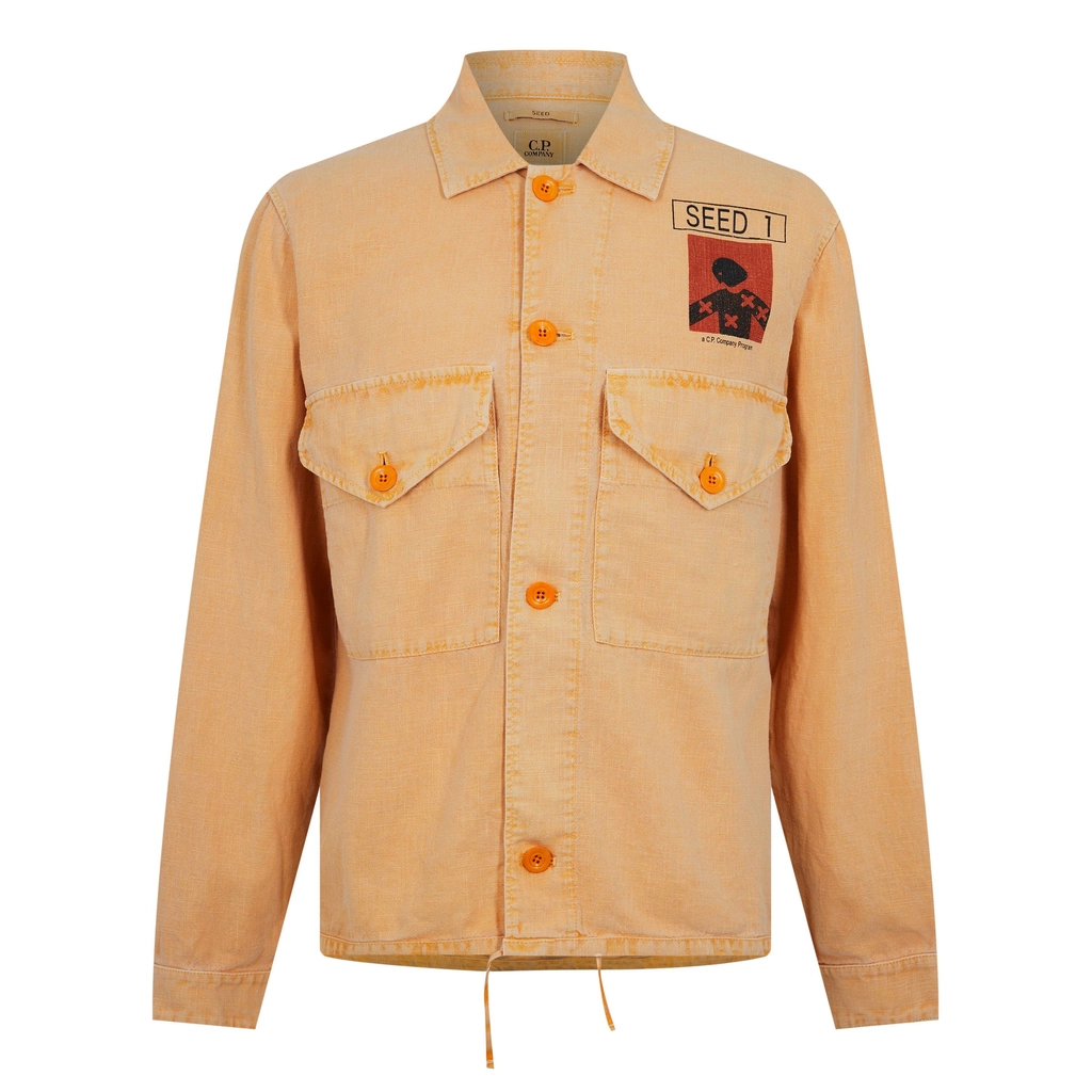 CP Company Seed 2 Button Overshirt - Flame Org 425